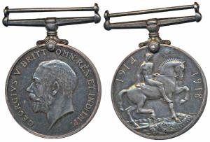 British War Medal 1914-18, George V, Silver, awarded to 4636 Private A. G. Smith. 24 Londo