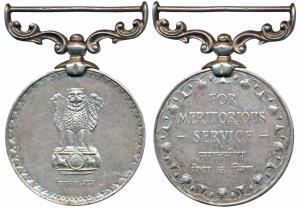Republic of India, Silver Medal, 39.7g, For Meritorious Service, awarded to 2562950 Havald