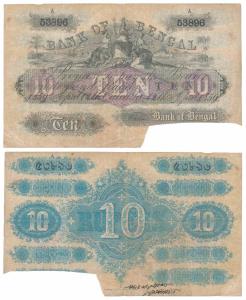 Bank of Bengal, Rupees 10, Type 10, Calcutta, hand signed but cut at bottom, dated 12 Apri