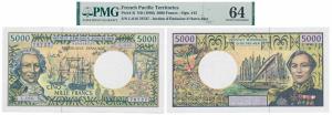 French Pacific Territories, 5000 Francs, 1996. Graded By PMG 64, Choice Uncirculated, Rare
