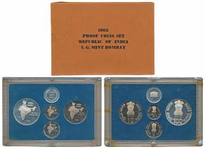 1982 Proof Set, IX Asian Games Delhi, set of 4, 10 Paisa to Rupees 100. In immaculate cond