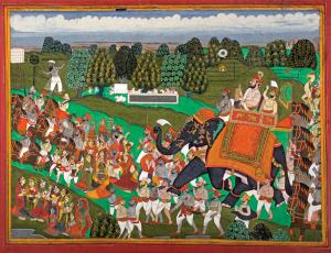A celebration of the Gangaur festival during which newlywed Gauri (Parvati) departs her pa