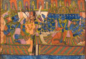 Recto: Akampana Reporting to Ravana The entry of Shurpanakha into the storyline of Ramayan