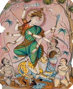 Mahishasura Mardini - the image of the Goddess Durga battling and annihilating the great d