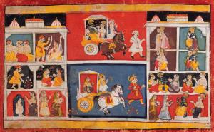 Folio from the dasham skand or tenth canto of Bhagvat Puran narrates the incidents from ch