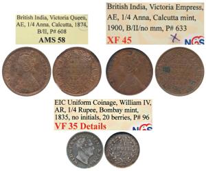 William IV, Silver ¼ Rupee, 1835, Bombay Mint, No initials, 20 Berries, (Prid 96); Victori
