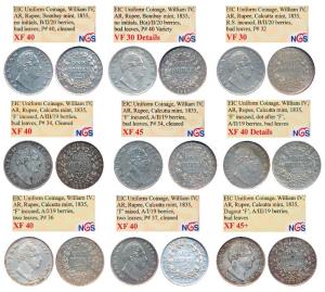 William IV, Silver Rupee, Bombay Mint, 1835, no initials, B/II/20 Berries, bud leaves, (Pr