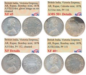 Victoria Empress, Silver Rupee, Bombay Mint, 1878, A3/II(i)/ dot, (Prid 151), XF40+; Bomba