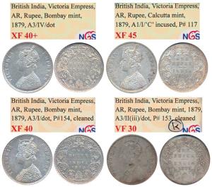 Victoria Empress, Silver Rupee, Bombay Mint, 1879, A3/II(iii)/ dot, (Prid 153), cleaned, V