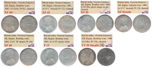 Victoria Empress, Silver Rupee, 1880, Bombay Mint, A3/I/ dot, (Prid 156), cleaned, VF30 De
