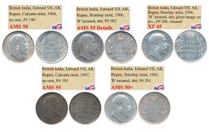 Edward VII, Silver Rupee, Bombay Mint, 1904, B. incused, dot, ghost image on rev., (Prid 2