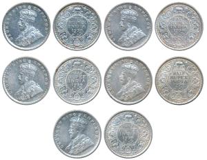 George V, Silver ½ Rupee, Calcutta mint, 1936, no dot, (Prid 335); Calcutta mint, 1936, No