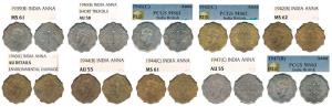 George VI, Cupro-Nickel 1 Anna, 1939, Bombay Mint, 1st head, dot, (Prid 972) Graded by NGC