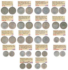George VI, Silver Rupee, Bombay Mint, 1943, C/II/diamond, Large 3, (Prid 243), VF25; Bomba