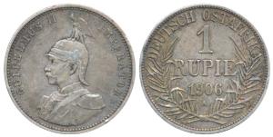 German East Africa, Wilhelm II, Silver Rupie/Rupee, 11.61g, 1906A (KM 10). Minor edge knic