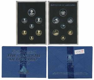 First Coinage of the Kingdom of Lesotho, Proof set of 7, 1979 (KM 16 to 22). Proof, within