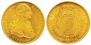 Mexico, Charles IX, Gold 8 Escudos, 27.04g, Mexico City Mint, 1805, (KM159). About Extreme