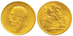 South Africa, George V, Gold Sovereign, 8g, 1926, ‘SA’ mint mark for South Africa (KM 21).