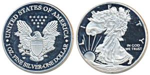 United States of America, Silver Dollar, 31.1g, 2013, Walking Liberty, W mint mark for Wes