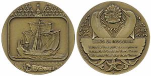 Lord Buddha, Bronze Medallion, 102g, obv. sleeping Buddha and Buddha at top, a ship within