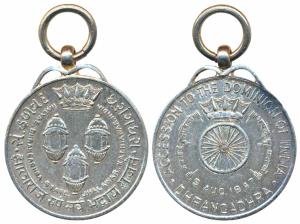 Dhrangandhra, Mayurdhwaj Singh, Copper Nickel, Ascension Medal, 1947. Extremely Fine.