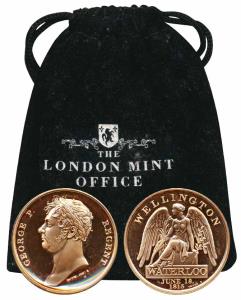 Battle of Waterloo, Copper Medal, 200 years of the battle of Waterloo, obv. George III, re