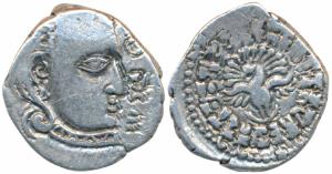 Guptas, Skandagupta, Silver Drachma, 2.41g, Madhyadesha type, obv. bust of the ruler facin