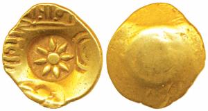 Yadavas of Devagiri, Rama Deva (c. 1270-1311 AD), Gold Padma Tanka, 3.74g, five punches, l