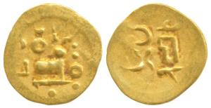 Imperial Gangas of Orissa (c. 13th century), Gold Fanam, 0.46g, Uncertain ruler reading Sr
