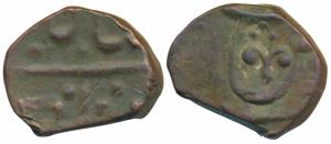 Poona Mint, Copper Paisa, 8g, in the name of Muhammad Akbar II, Nag phani type (M&W T32). 