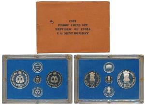 1982 Proof Set, IX Asian Games Delhi, set of 4, 10 Paisa to Rupees 100. In immaculate cond