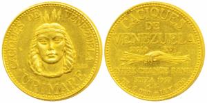 Venezuela, Gold Medal, 6g, Chiefs of Venezuela, rev. Inter-Change Banks-Suiza 1957. Test m