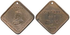Victory and Peace medal, Bronze, obv. Bombay inscribed above the king’s portrait, rev. Vic