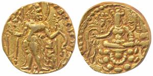 Guptas, Chandragupta II, Gold Heavy Dinar, 8.18g, ‘Archer’ type, obv. king nimbate, standi