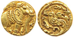 Western Gangas (10th-11th century AD), Gold Gajapati Pagoda, 3.87g, obv. caparisoned eleph