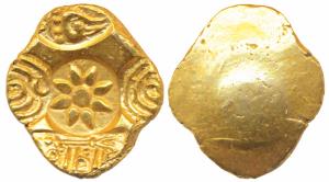 Yadavas of Devagiri, Ramachandra Deva (1270-1311 AD), Gold Gadyana / Padma Tanka, 3.85g, P