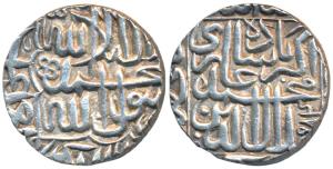 Akbar, Silver Rupee, 11.57g, Dar-ul-Khilafat Agra Mint, AH 984, Kalima type (KM 80.1A). Ex