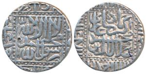 Akbar, Silver Rupee, 11.51g, Dar-ul-Khilafat Agra Mint, AH 983, Kalima type, legend within
