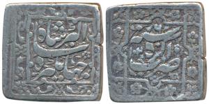Jahangir, Silver Square Rupee, 11.02g, Agra Mint, AH 1020/ RY 6, legend within ornamental 