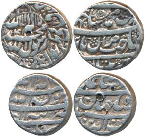 Shah Jahan, Silver Rupee (2), Multan Mint, RY14, Kalima within circle on obv., legend in f