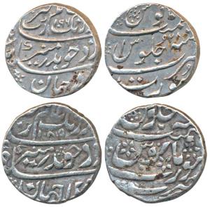 Aurangzeb, Silver Rupee, 11.55g, Surat Mint, AH 1089 and AH 1096/28 (KM 300.1 & 300.95). V