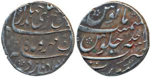 Jahandar Shah, Silver Rupee, 11.51g, Surat Mint, AH 1124/Ahd, ’Abul Fateh’ couplet (KM 362