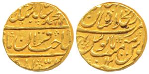 Muhammad Shah, Gold Mohur, 10.85g, Dar-ul-Khilafat Shahjahanabad Mint, AH 114X/13, Sahib-i