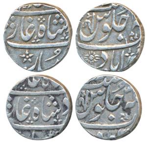 Ahmedabad Mint, Silver Rupee (2), 11.74g and 11.47g, in the name of Shah Alam II, Ankusi o