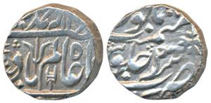 Kora Mint, Silver Rupee, 11.28g, in the name of Shah Alam II, RY 3, inverted dagger / kata
