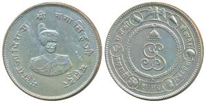 Ganga Singh (VS 1944-1999; 1887-1942 AD), Silver Rupee, 12.89g, obv. portrait of the ruler