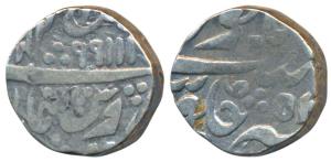 Jayaji Rao (AH 1259-1304; 1843-1886 AD), Silver Rupee, Jhansi Mint, in the name of Shah Al