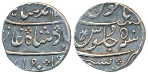 Mumbai Mint, Silver Rupee, 10.38g, in the name of Muhammad Shah, AH 113X/5 (KM 163). About
