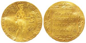 Netherlands, Russia, Nicholas I, Gold Ducat, 3.44g, St. Petersburg Mint, Russian imitation