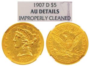 United States of America, Gold $5, 8.3g, 1907, obv. Liberty head, rev. Motto ‘IN GOD WE TR